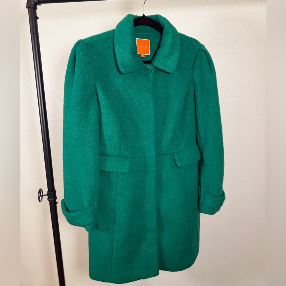 Poshmark title
ModCloth Emerald Green Fit & Flare Coat Size L Whimsical Retro